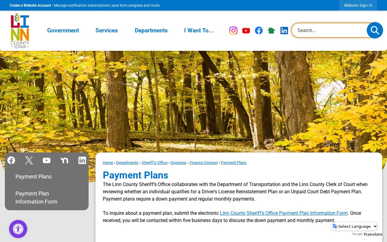 Linn County warrant lookup and court debt payment plan steps