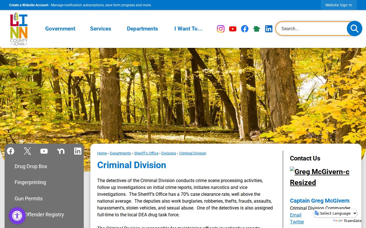 Linn County warrant records custodian information